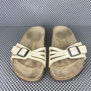 Birkenstock Molina Sandals Womens 38 L7 Cream Slide on Open Toe Made in Germany